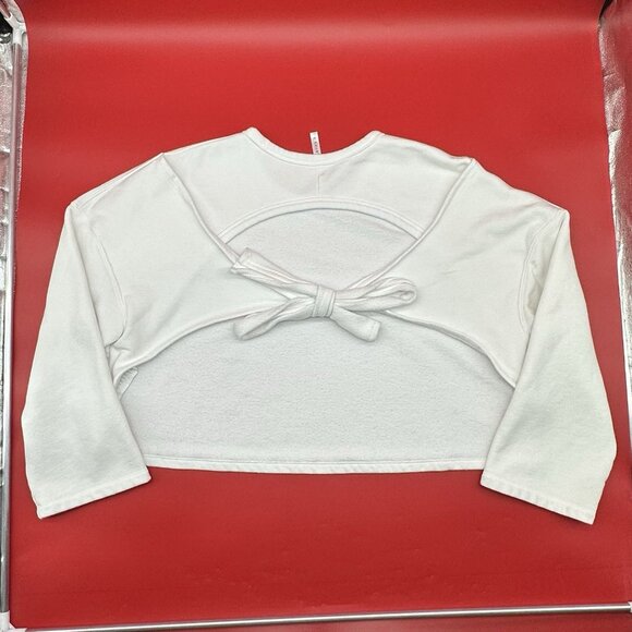 Fabletics Skye Tie Plus Women's Size 3X White Open Back Pullover Sweatshirt - Picture 8 of 11